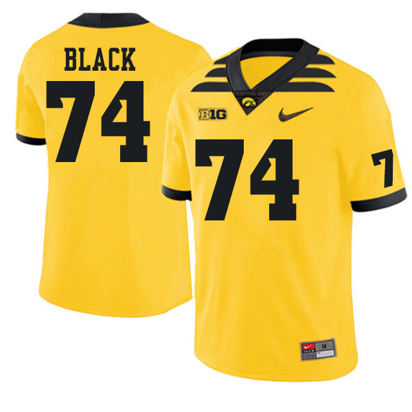 Men #74 Yahya Black Iowa Hawkeyes College Football Jerseys Sale-Gold